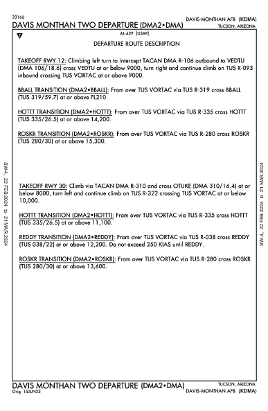 Davis Monthan Afb Tucson, AZ (KDMA): DAVIS MONTHAN TWO (DP)